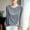 Gray, variant on NTACZA Women's Stylish Everyday Tops Striped Crew Neck Long Sleeve Relaxed Fit Casual Tunic Blouses M