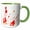 Green/White, variant on 3drose, Image of Fun Red and Orange Paint Splatter on White, 11oz Two-tone Blue Mug