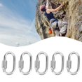 thumbnail image 1 of Locking Carabiner, High Maximum Load-bearing Capacity Quick Link  Stainless Steel D-Shape Design Spiral Thread Design  for Mountaineering 3.5mm, 1 of 7