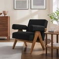 thumbnail image 2 of Armchair Accent Chair, Black, Fabric, Wood, Living Kitchen Cafe Bistro Hospitality Restaurant, Modern Contemporary HB36180, 2 of 9