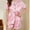 Pink, variant on Womens Pajama Silk Pajamas Women Stripe Short Sleeve Sleepwear Soft Button down Loungewear Women Two Piece Outfits Sets Women’s Pajamas XL