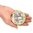 thumbnail image 3 of Koyal Wholesale Compact Mirror Maid of Honor Wedding Gift, Gold, Pink and Ivory Roses, 1-Pack, 3 of 5