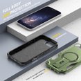 thumbnail image 6 of Allytechgroup Rugged Back Case for iPhone 16e, Compatible with MagSafe Full Body Protection Soft TPU Bumper Shockproof Anti-Scratch Magnetic Case with Kickstand for iPhone 16e, Armygreen, 6 of 7