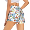 thumbnail image 3 of Disketp Summer Stamp Print Women's Shorts Workout Shorts for Athletic Gym Running Shorts with Phone Pockets, 3 of 8