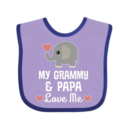 

Inktastic Grammy and Papa Love Me Grandchild Boys or Girls Baby Bib