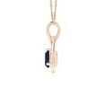 thumbnail image 2 of ANGARA Natural Solitaire Round Sapphire Infinity Twist Pendant in 14K Rose Gold for Women (Size-5mm) | September Birthstone, Anniversary, Jewelry Gift for Women | Natural Blue Sapphire Necklace, 2 of 10