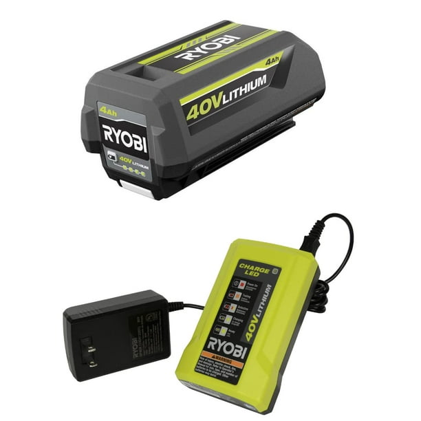 Kit de batería y cargador de iones de litio de 40 V y 4,0 Ah RYOBI