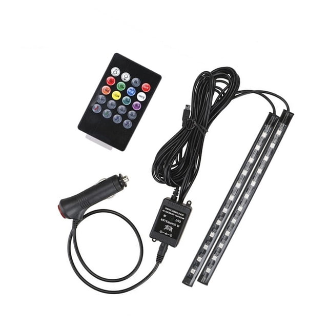 Sidaley Tiras de luces LED para automóviles debajo de la ventana del tablero Control de voz Atmósfera Lámpara Vehículo Kit multicolor Type2 NO2