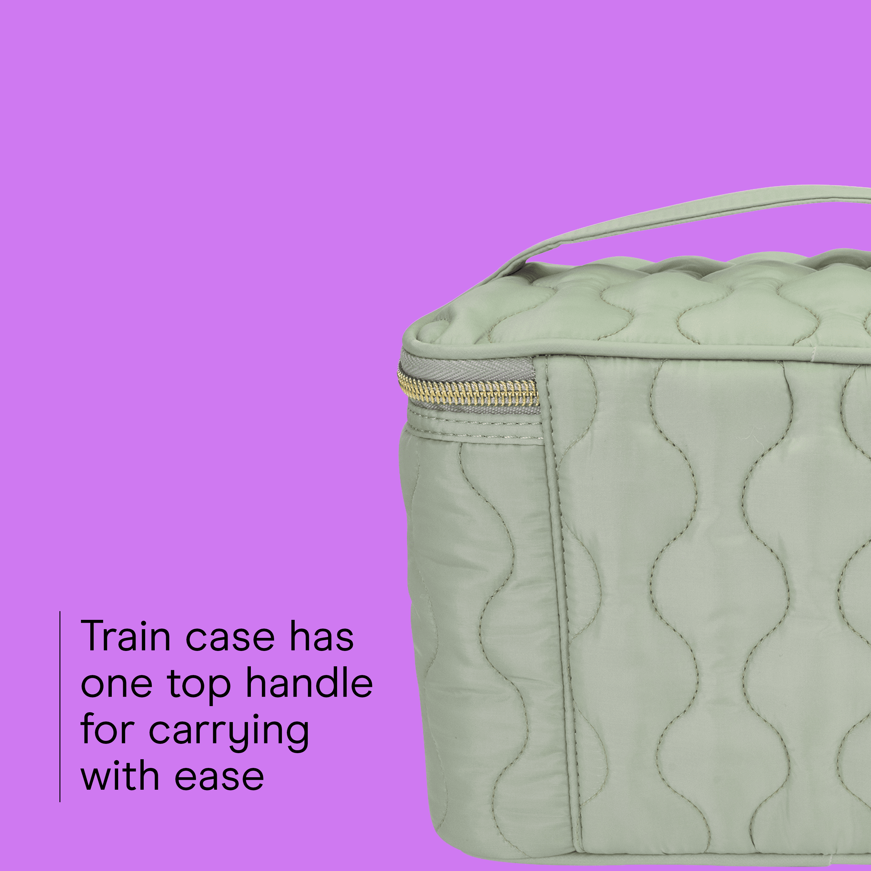 Conair Sage Green Train Case Set, 2-Piece Travel Organizer with Clear Pouch