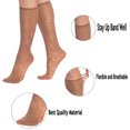 thumbnail image 5 of Flower Patterned 8 Pairs Sheer Knee Socks for Women 15 Denier Stay up Band (Bronze), 5 of 6