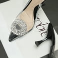 thumbnail image 3 of JENN ARDOR Women's Slingback Pointed Closed Toe Heels with Rhinestones 3 inch, 3 of 5