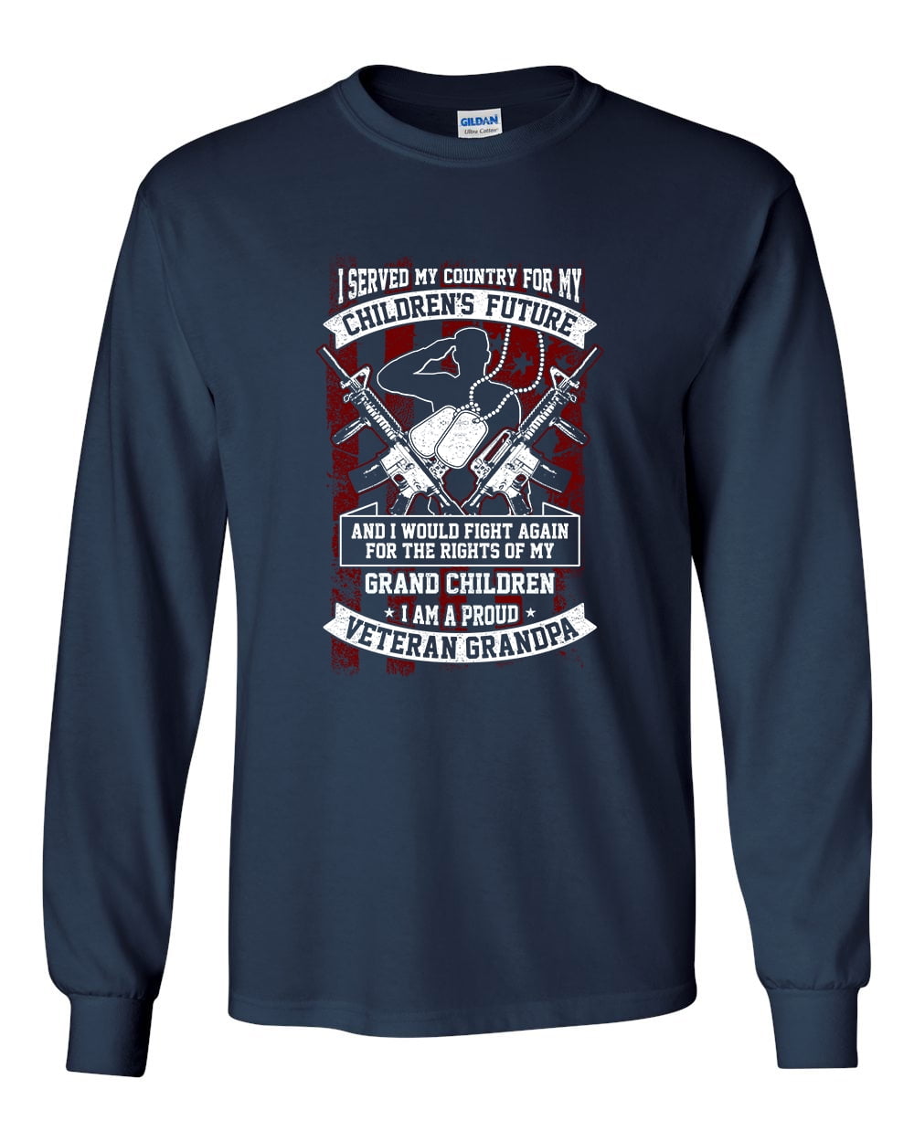 I Served My Country Veteran Grandpa Unisex Long Sleeve T-shirt - Bild 20 von 26