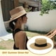 thumbnail image 5 of Sonducket Sombrero de paja de verano de ala ancha, informal, transpirable, para acampar, pescar, viajar, playa, moda, tapa plana, gorra protectora solar Sombreros Caqui Negro NO3 Sonducket AP012495-03, 5 of 6