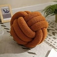 thumbnail image 2 of JeashCHAT Plush Knot Ball Pillow, Decorative Throw Pillows Plush Toy Waist Cushion Pillow for Sofa Bed Car Office Home Decor, 8.66"x8.66", Brown, 2 of 6
