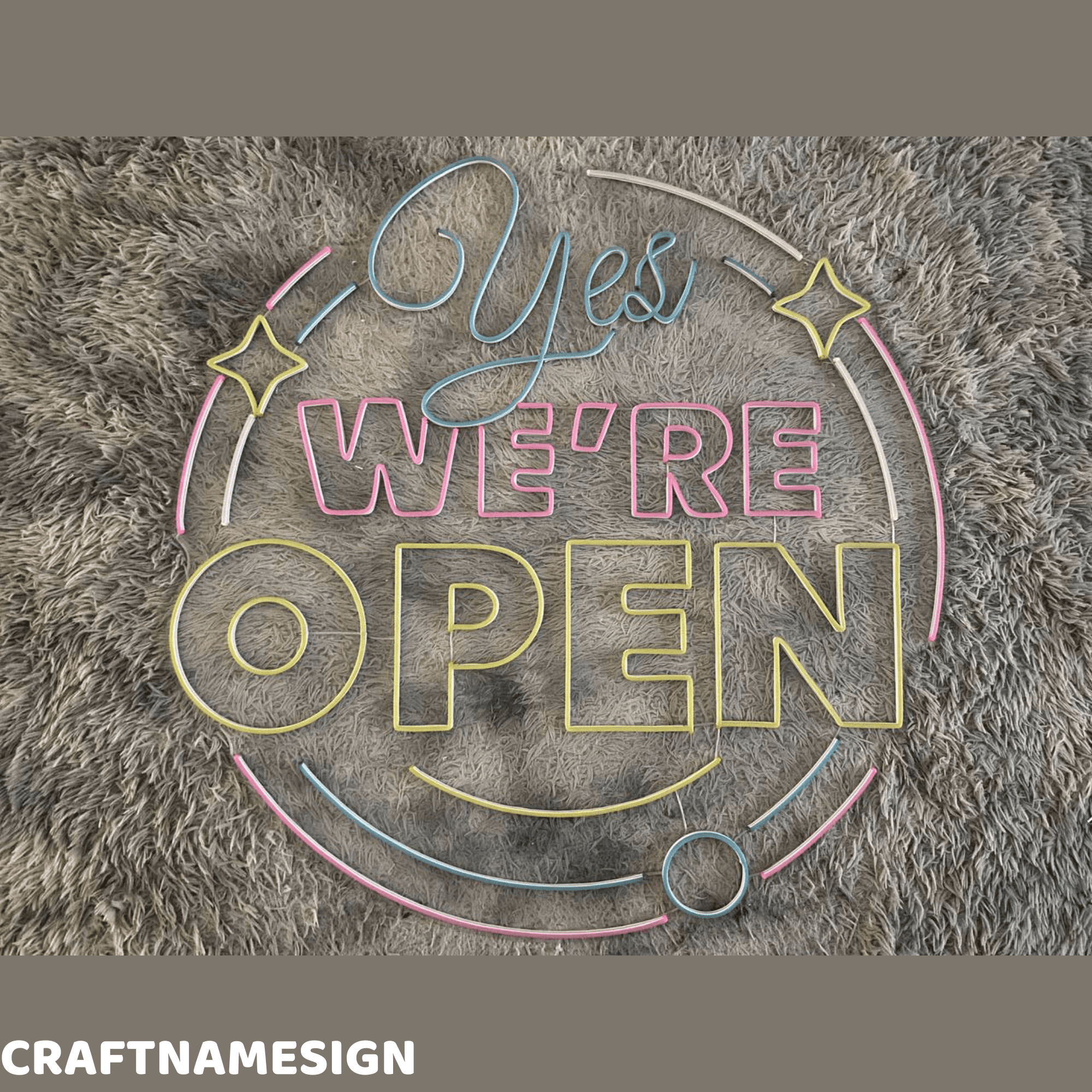 Craftnamesign We're Open Neon Sign, Shop Open Led Sign, Welcome Neon Decor