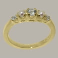 thumbnail image 2 of LBG British Made 18k Yellow Gold Natural Aquamarine & Cultured Pearl Womens Engagement Ring - 33 size options - Size 9.25, 2 of 6