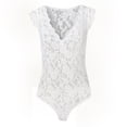 thumbnail image 3 of Womens Tops & T-Shirts,Women Casual V-Neck Sleeveless Bodysuit Lace Solid Slim, 3 of 4