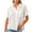White, variant on Womens Summer Blouses Casual Lapel Short Sleeve Button Down Shirts Tops Solid Color Beach Shirt