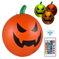 thumbnail image 1 of Tignapoo Inflatable Halloween Pumpkin Ball with RGB LED Lights, 16 Colors, 4 Dynamic Modes, Remote Control, Waterproof IP68, Perfect for Indoor/Outdoor Decor (24 Inches), 1 of 6