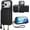 Black, variant on for Crossbody Wallet Case Compatible with iPhone 17 Pro, RFID Blocking Protective Purse Case with Card Slots Holder Kickstand Wrist Strap Lanyard Zipper 6.3 Inch 5G (White)