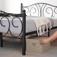 thumbnail image 6 of VECELO Queen Metal Bed Frame with High Headboard and Footboard, Heavy Duty Slat Support/Mattress Foundation Platform Bed, Black, 6 of 8