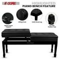 thumbnail image 3 of Duet Piano Bench with Storage – Adjustable Height (19"-23") Solid Wood Keyboard Stool, 441lb Capacity, Anti-Slip Feet for Adults, Kids, & Music Teachers, 3 of 12