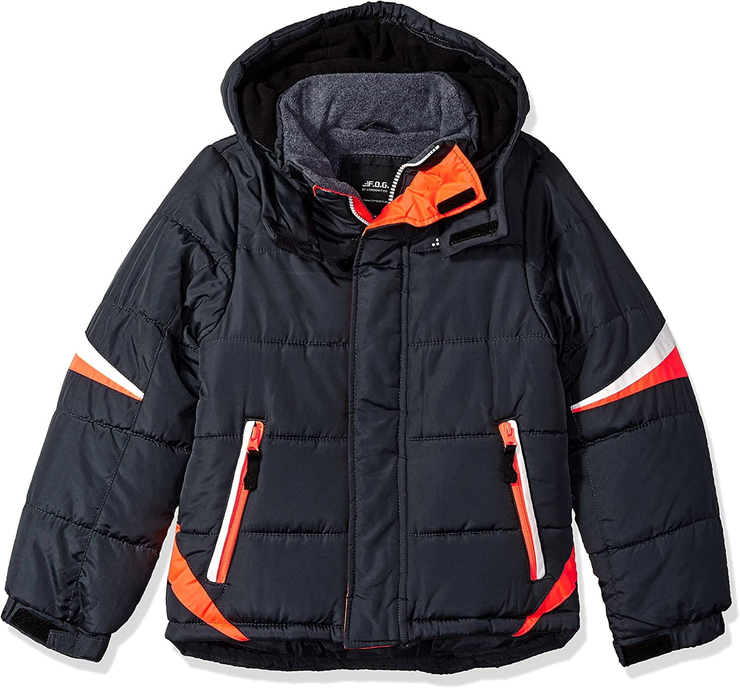 London Fog Boys 8-20 Weather Resistant Puffer Jacket with Hat