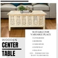 thumbnail image 4 of The Wooden Town Rectangular Coffee Table – 36x18 Inch White Wash Finish | Modern Wooden Center Table for Living Room | Vintage Look Side Table for Magazines, Books & Plants, 4 of 6