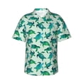 thumbnail image 2 of Goofa Green Sea Turtle Hawaiian Shirt for Men, Unisex Summer Beach Casual Short Sleeve Button Down Shirts,Aloha Tropical Floral print shirt-X-Large, 2 of 9