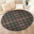 thumbnail image 4 of Green and Red Christmas Plaid Pattern Round Blanket,Comfortable Soft Flannel Throw Blanket,All Season,Warm Lightweight Blankets for Sofa Bed Couch Living Room Chair 47"x47", 4 of 5
