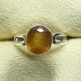 thumbnail image 1 of Bague Saphir Jaune Naturel, Bague Pierre d'Anniversaire, Ensemble de Bagues Réglables avec Lunette, Bague en Pierre de Gemmage, Bague Simple, Usage Astrologique, 1 of 3