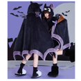 thumbnail image 3 of Cute Halloween Wearable Blanket Hoodie Free Size for Adults Devil Bat Hooded Blanket Oversized Soft Sherpa Hoodie Women Throw Cloak Wrap with Demon Wings, 3 of 7