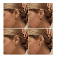 thumbnail image 3 of 12pare Piercing Arete Oreja Cartílago Mujer Acero Inoxidable PLATA, 3 of 5