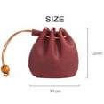 thumbnail image 2 of Genuine Leather Dice Coin Bag Pouch Medieval Renaissance Brown Drawstring Small, 2 of 10
