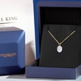 thumbnail image 5 of Gem Stone King 18K Yellow Gold Plated Silver White Oval Moissanite Pendant Necklace for Women (1.50 Cttw, Oval 8X6MM, with 18 inch Chain), 5 of 6