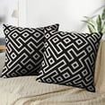 thumbnail image 3 of LALILO Throw Pillow Covers Irregular Line Lattice Geometric Black Cushion Cover 18" x 18", 2 Pack, 3 of 6