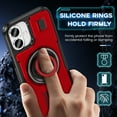 thumbnail image 6 of Hotpom for iPhone 16 Case with 2 Pack Privacy Screen Protector, Heavy Duty Shockproof, Anti-Fingerprint Rugged Women Men universal Protective Cover with 360°Rotatable Ring Stand, Red, 6 of 8