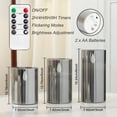 thumbnail image 5 of Homemory Gray Realistic Glass LED Pillar Candles with Remote Control and Timer, Flickering Flameless Pillar Candles, Battery Operated, Moving Flame, Set of 3, 5 of 8