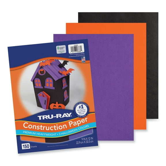 1PC Pacon Tru-Ray Construction Paper, 70 lb Text Weight, 9 x 12, Assorted Halloween Colors, 150/Pack