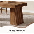 thumbnail image 7 of 55-Inch Brown Mid-Century Modern Dining Table, Rectangular Wood Kitchen Table With Sturdy Legs, Seats 4-6 For Small Space, Dining Room & Home, 7 of 7