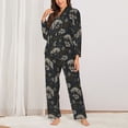 thumbnail image 2 of Lsque Vintage Moon with Plants and Fox Pattern Long Sleeve Pajama Set for Women - Soft 2-Piece Sleepwear and Loungewear Set with Pockets, Comfy Nightwear-Medium, 2 of 7