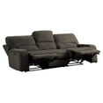 thumbnail image 4 of Pemberly Row 20" Traditional Chenille Fabric Double Reclining Sofa in Chocolate, 4 of 6