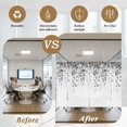 thumbnail image 5 of Grey Eucalyptus Window Privacy Film, Spring Botanical Weeping Plant Aesthetic Static Cling UV Sun Blocking Heat Control Window Tint, Non-Adhesive One Way Windows Privacy Cover 17.7''x78.7'', 5 of 7