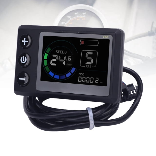 Electric Bike Display Meter, Smart Chip Rainproof Electric LCD Display Meter DC 24V 36V 48V with SM Plug for 22.2mm Handlebars