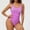 Purple, variant on Viluyesy Thong Shapewear for Womens, Tummy Control Tight Fit Seamless Support High Compression Bodysuit Yellow M
