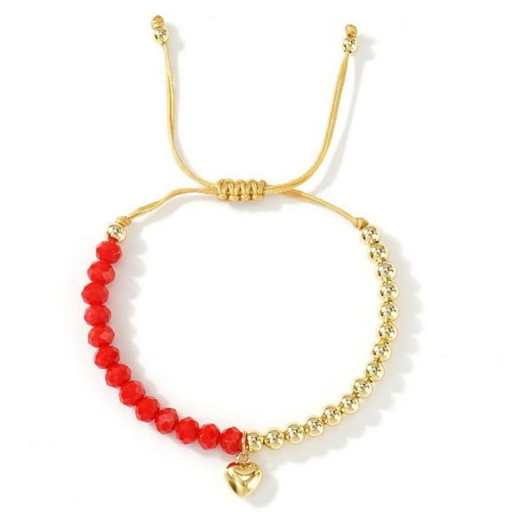 Diamond bead adjustable stretch bracelet for best friend gift Gold bead bracelet for women love hand-woven bracelet