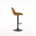 thumbnail image 5 of YOUNIKE Bar Stools Set of 2, Swivel Upholstered Barstools, Adjustable Height Counter Stools, Faux Leather Padded Bar Chairs, Metal Frame, Tan, 5 of 16