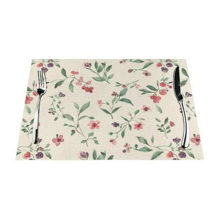 

Floral Botanical Decorative Table mat can be wiped dinner mat set felt can be wiped heat-resistant waterproof and non slip dinner mat rectangular thick mat