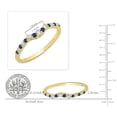 thumbnail image 5 of Dazzlingrock Collection Round Blue Sapphire & White Diamond Contour Stackable Wedding Band for Women in 14K Yellow Gold, Size 4.5, 5 of 6