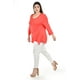 thumbnail image 2 of Blusa asimetrica con pedreria Roman Fashion /Tallas Extras, 1-204N (Coral) coral 38, 2 of 5